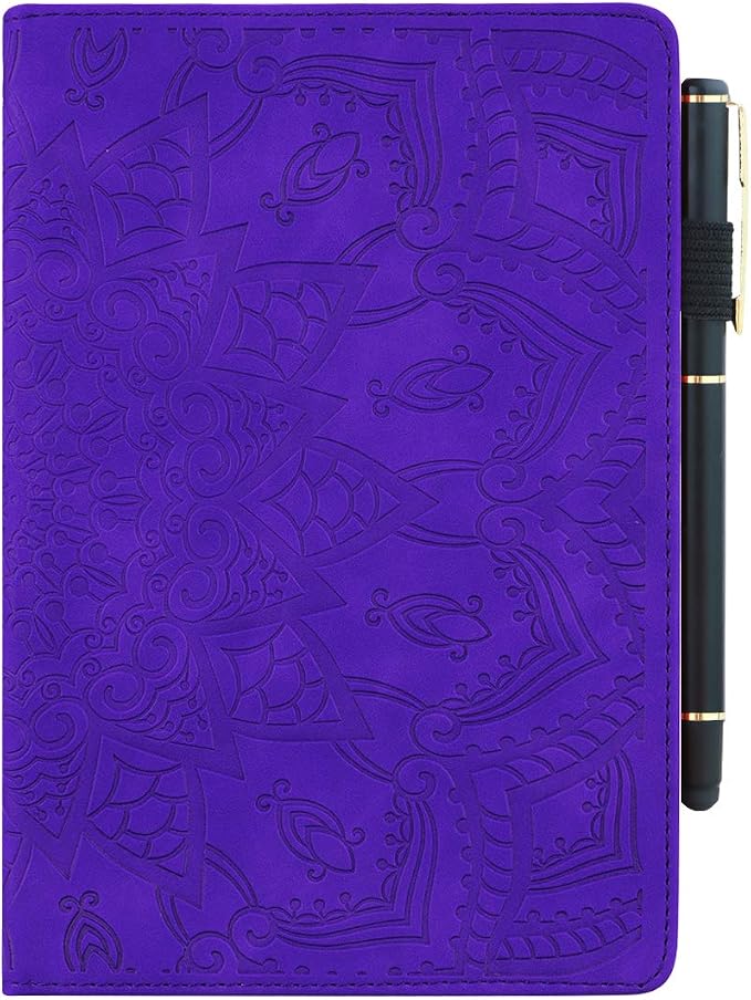for Kindle Fire HD 8 Tablet (only Fits 10th Generation) &amp Fire HD 8 Plus 8 Case 2020 with Stand/Pencil Holder/Card Pocket/Elastic Band Embossed PU Leather Floral Cover Brown Peacock Flower