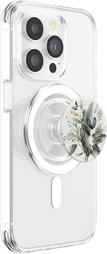 Botanical Watercolor Eucalyptus Leaves Green Blossom Flowery PopSockets Adhesive PopGrip
