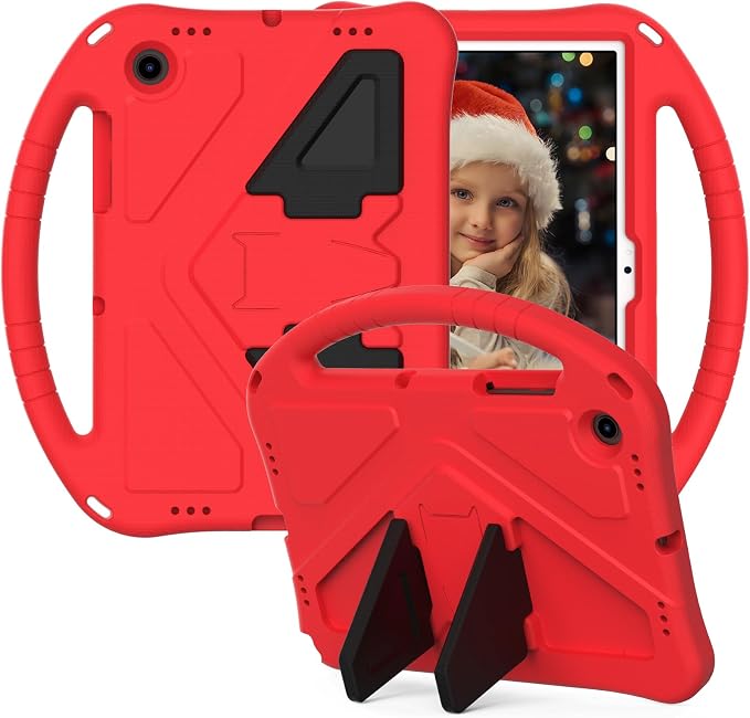 Galaxy Tab A9+ Case Kids Friendly EVA Rubber Stand Handle Grip Shockproof Protective Lightweight Cute Case Cover for Galaxy Tab A9 Plus 11 SM-X210 X215 X217 - Black