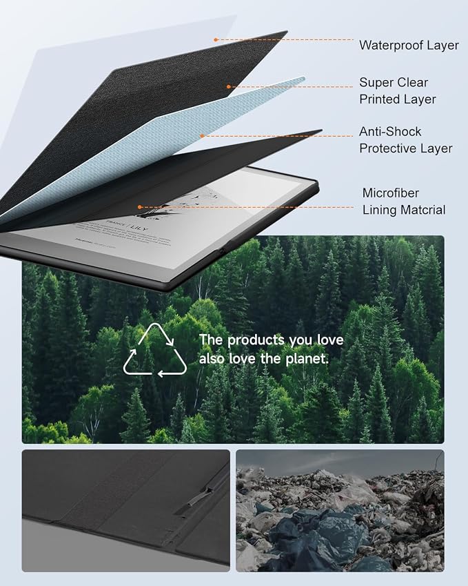 Case for Remarkable 2 Paper Tablet 10.3 2020 Released Fabric Folio Cover with Pen Pocket Stable Stand Design Black &amp Light Cork (Exclusive Templates Provided)