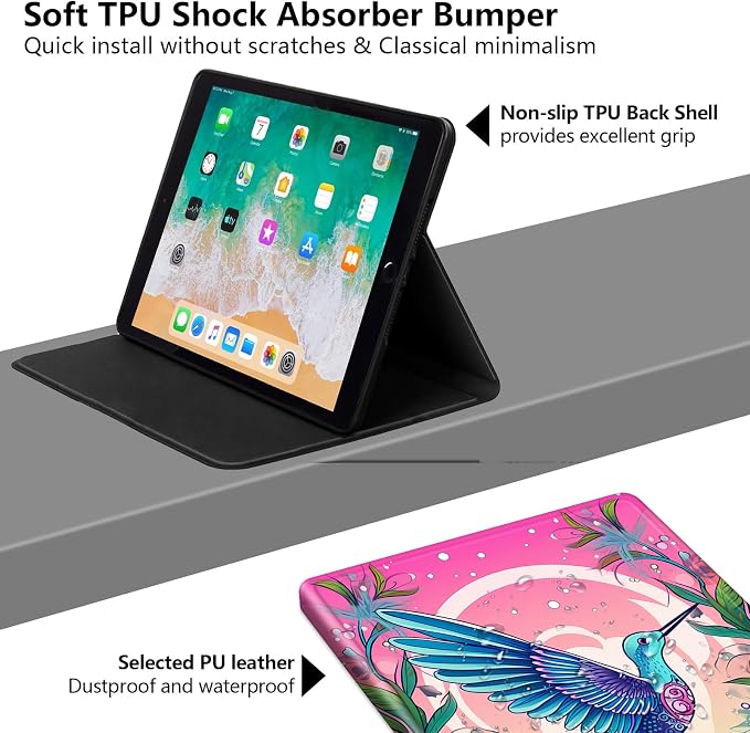 for iPad Air 13 Inch Case (M3/M2-2025/2024 Release) Slim iPad 13 Protective Case with Stand Hard Back Shell for iPad Air 13 Auto Wake/Sleep 1776 American Flag with Bullets