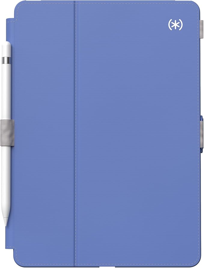 Speck Balance Folio Case for iPad 10.2 Inch (2019-2021) - Drop &amp Camera Protection Slim Multi Range Stand Apple Pencil Holder - Arcadia Navy/Moody Grey