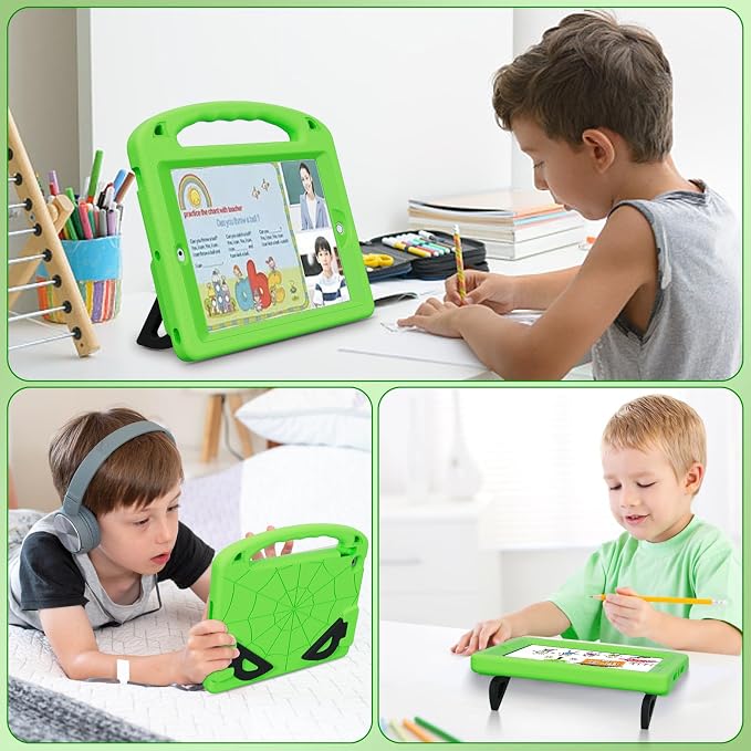 Kids Case for iPad 9th/8th/7th Gen. (10.2-inch 2021/2020/2019) | Shockproof Cover with Built-in Screen Protector and Stand Black