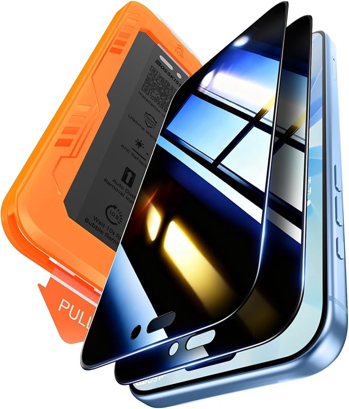 BossKiss for iPhone 11/iPhone XR Screen Protector TOP 9H Hardness Military Grade Shatterproof HD Tempered Glass Full Coverage Anti-Scratch Easy Installation Case Friendly 2 Pack