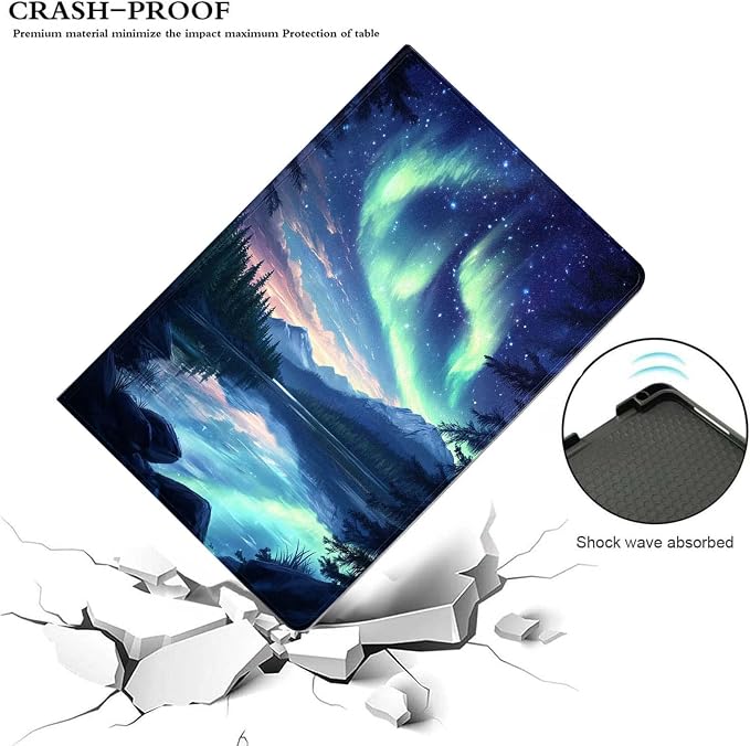Case for iPad 9th/8th/7th Generation (2021/2020/2019) 10.2-inchSlim PU Leather Cover Adjustable Stand Auto Wake/SleepAurora Over Mountains