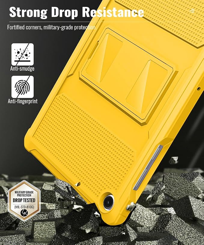 MoKo Shockproof Case Fit Samsung Galaxy Tab A11+ Plus/ A9+ 11 Inch | Full Body Rugged Stand Back Cover with Built-in Screen Protector for Galaxy Tab A11+/ A9+ Tablet Light Gray