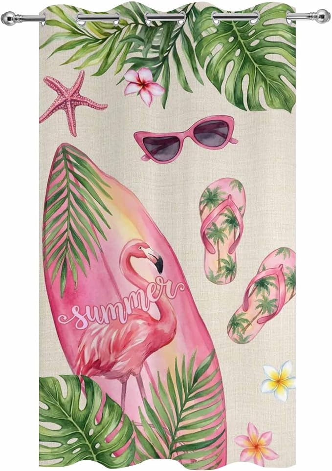 Summer Flamingbirds Outdoor Curtains