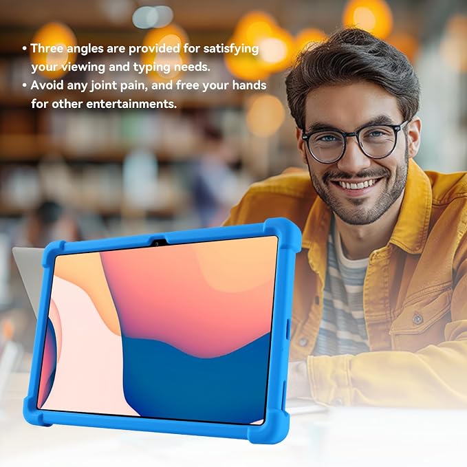 Case for Walmart ONN 10.1 Tablet Cover Gen 4 2024 Tablet(Model:100135925)Kids Friendly Soft Silicone Adjustable Stand Cover for Onn 10.1 inch Tablet Case 2024 Model Tablet (Blue)