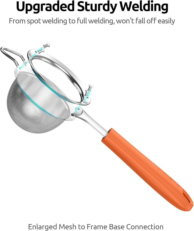 U-Taste Small Fine Mesh Strainer: 18/8 Stainless Steel 3.35in 30 Mesh Kitchen