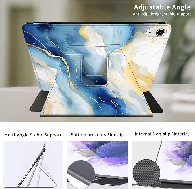 for iPad 9th Generation Case (2021)/8th Gen (2020)/ 7th Gen (2019) 10.2 Inch-360 Degree Rotating Multi-Angle Viewing Protective Cover with Auto Sleep/Wake-Art Mandala Flower