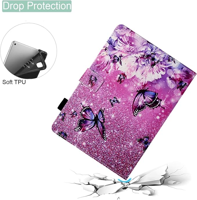 Case for Fire HD 10 Tablet 9th/7th/5th Gen 2019/2017/2015Cute Cat | Slim Durable Foldable Stand PU Leather Pencil Holder Card Slot Auto Wake，Sleep