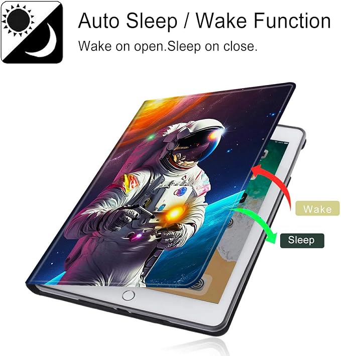 for Microsoft Surface GO 3/GO 2 Case with Adjustable Stand &amp Auto Wake/Sleep PU Leather Slim Smart Protect Cover - African Women Red Hair