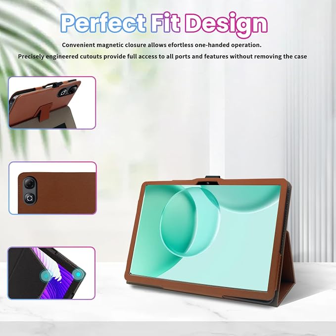 Case for DOOGEE Tab G6 Max 13.4-Inch TabletShockproof PU Leather Cover with Hand Strap Two-Fold StandCompatible with Tab G6 Max 13.4 Android Tablet (Black)