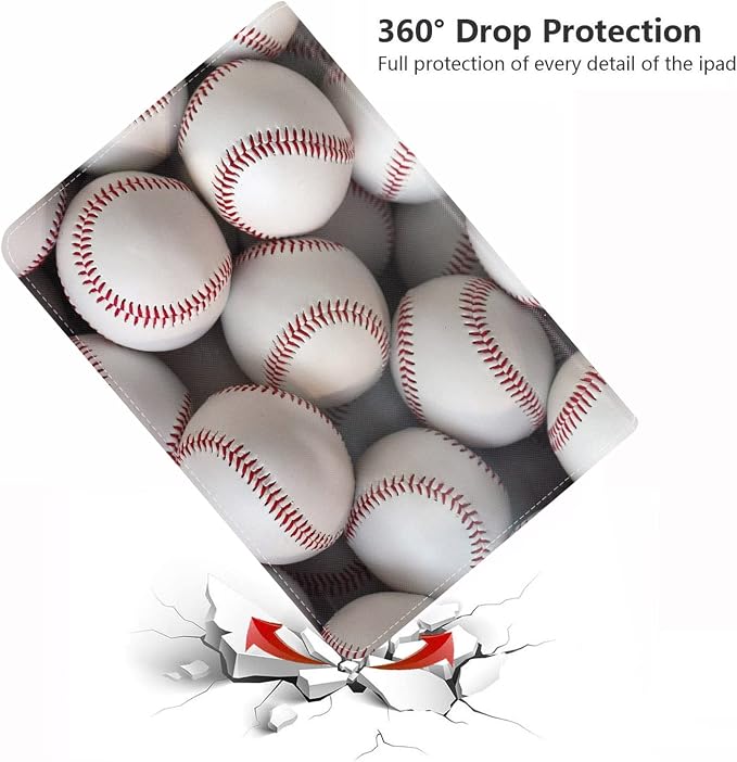 for Samsung Galaxy Tab A 8.0 Inch Case 2019 (SM-T290/T295/T297) PU Leather Folio Case Smart Cover with Stand &amp Auto Wake Sleep Baseball