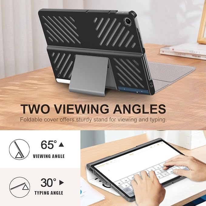 Case Compatible with Lenovo Tab Plus Tablet 2024 Folio Case for Lenovo Tab Plus 11.5 inch (TB351FU) Hard Shell Smart CoverBlack