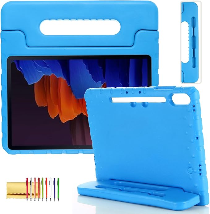 Kids Case for Samsung Galaxy Tab S10 FE Plus 13.1 (2025) Techcircle Handle Stand Light EVA Foam Bumper Protective Rugged Drop Protection Child Proof Cover Black