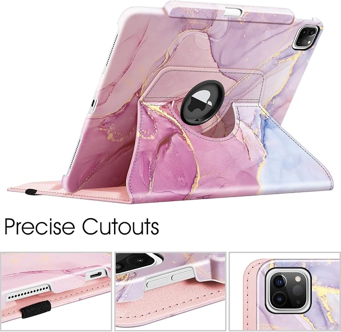 Fintie Rotating Case for iPad Pro 12.9-inch 6th/5th/4th/3rd Generation | 360° Swivel Stand Landscape &amp Portrait Viewing Shockproof Protective Cover Pencil Holder Auto Sleep/Wake Black