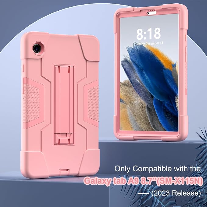 case for Galaxy Tab A9 8.7 2023 Case Hard PC Soft Silicone Kickstand Rugged Heavy Duty High Impact Protective Case for Samsung Galaxy Tab A9 8.7 Inch 2023 SM-X110 SM-X115 Black