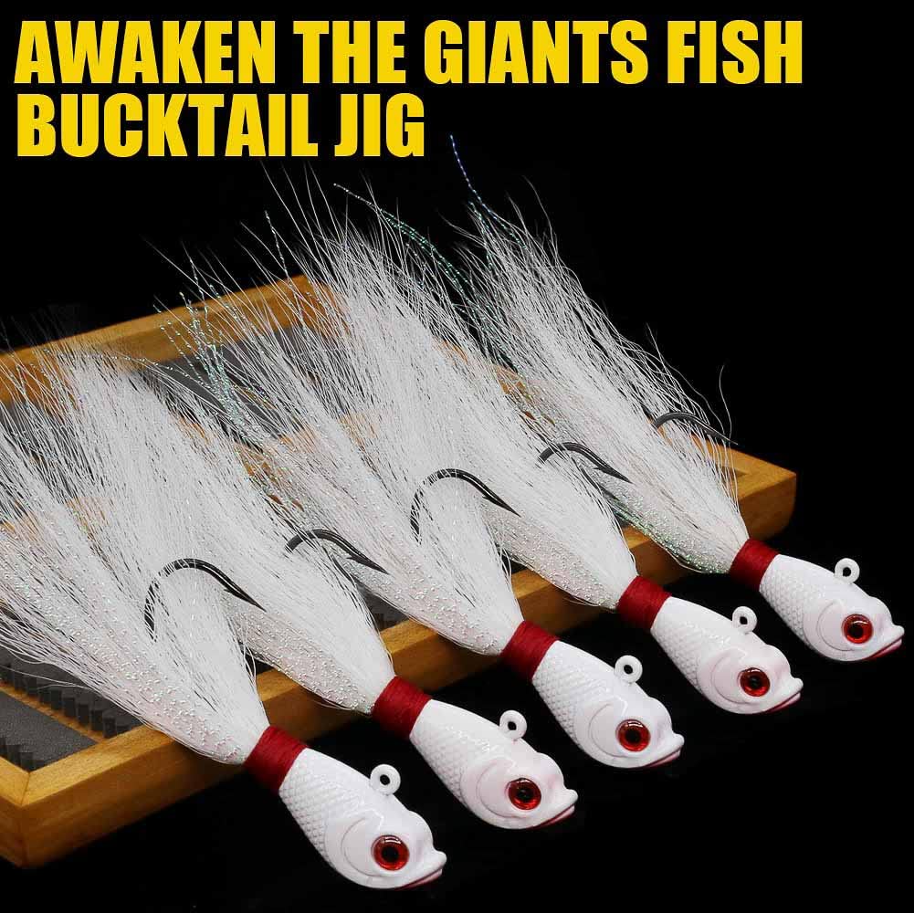 Bucktail-Jigs-Saltwater-Hair-Jigs-Head -Fishing-Lures-Assorted Kit