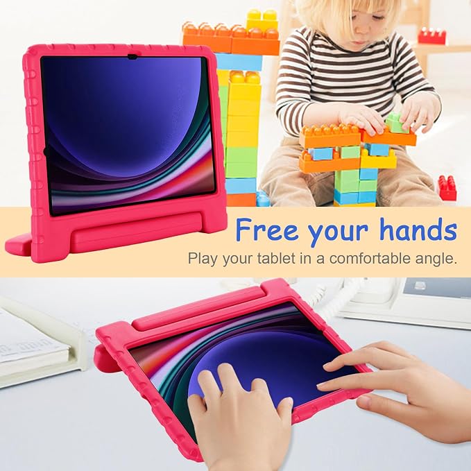 Kids Case for Samsung Galaxy Tab S10 FE Plus 13.1 (2025) Techcircle Handle Stand Light EVA Foam Bumper Protective Rugged Drop Protection Child Proof Cover Black