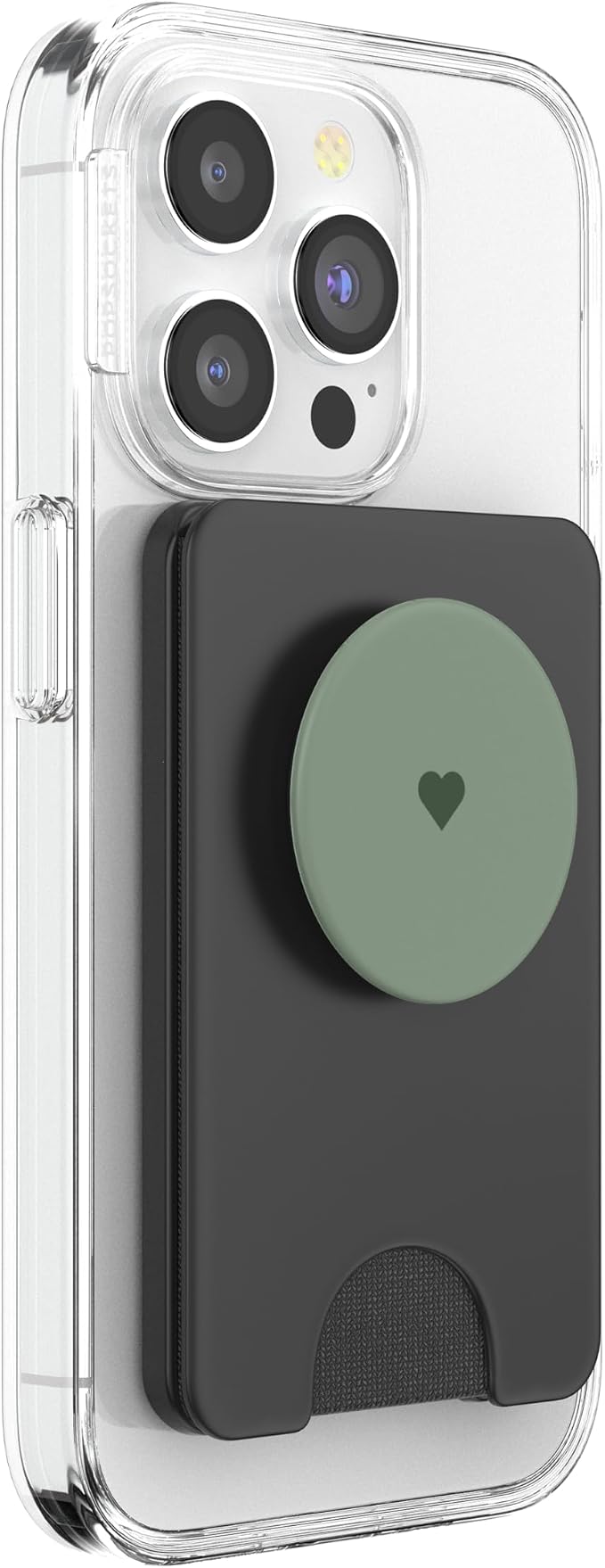 Calke Green Color Cute Heart Minimalist Love PopSockets PopWallet for MagSafe