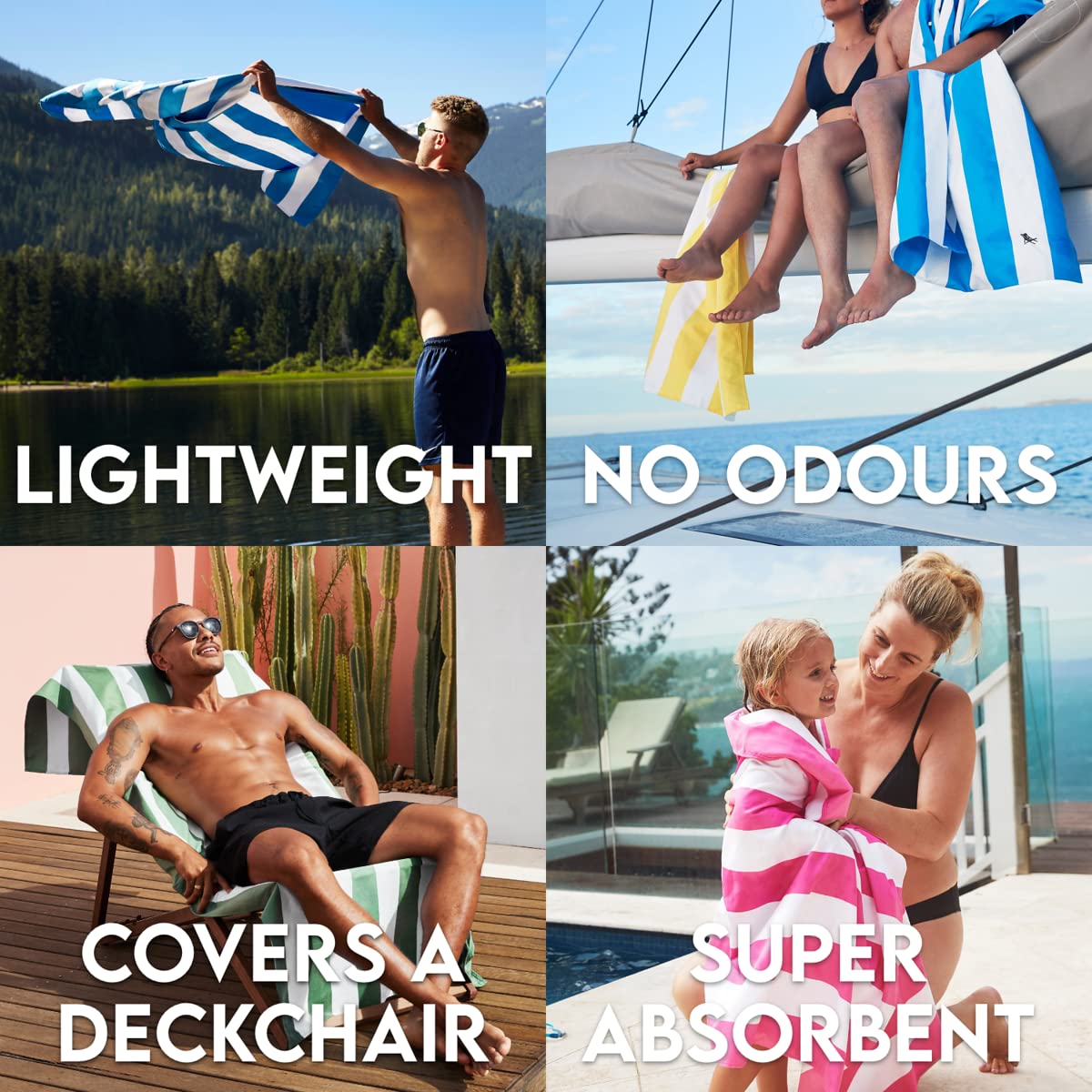 Dock & Bay Customized Beach Towel - Quick Dry, Sand Free - Compact, Lightweight - 100% Recycled - Includes Bag - Cabana - Phi Phi Pink- Large