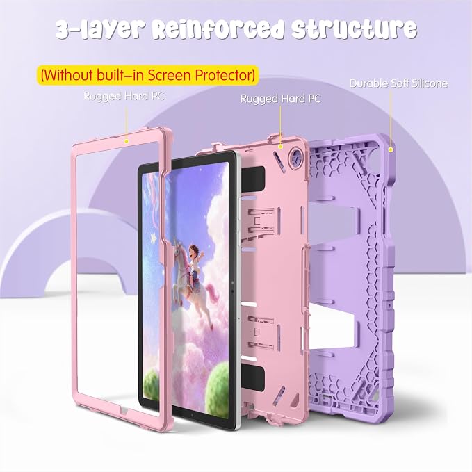 Fintie Kid-Friendly Case for Samsung Galaxy Tab A11+/A9+ 11'' Black | Rugged Shockproof Case Kickstand &amp Shoulder Strap Adjustable Stand 3-Layer Drop Protection for Learning &amp Travel