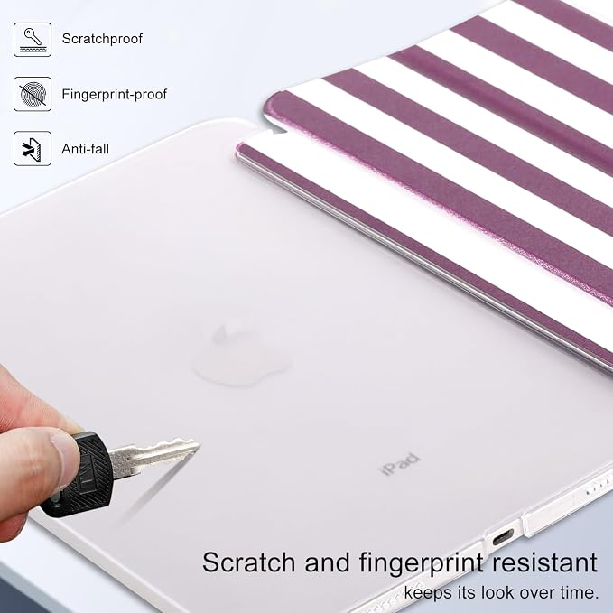 case for ipad 11th Generation11 Inch 2025 (A16 Chip) &amp 10th Gen 10.9 Inch 2022 - Slim Scratch-Resistant Hard PC Translucent Back Shell Smart Cover Wake/Sleep FunctionBlack Bow