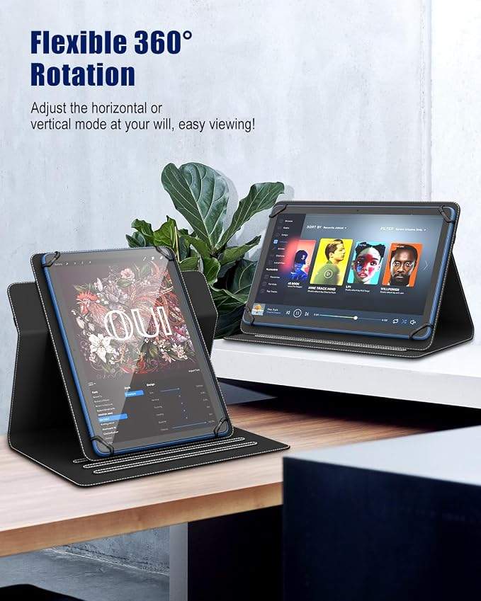 TiMOVO Universal Rotating Case for 11 Inch Tablet Black | 360 Degree Rotating Stand Pen Pocket 9 10 10.1 Inch Android Touchscreen Compatible