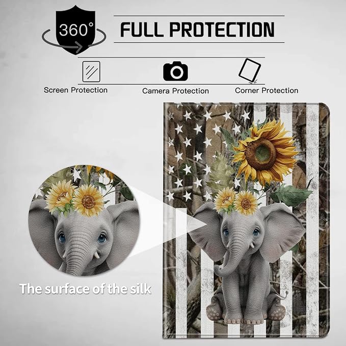 for Kindle Paperwhite 11th Gen 2021 6.8 inch Case - Signature Edition with Adjustable Stand &amp Auto Wake/Sleep - American Flag &amp Skull