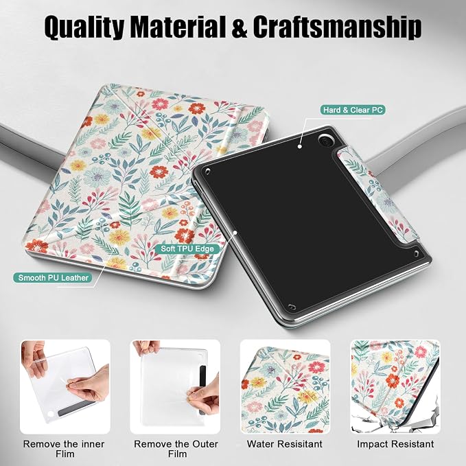 E NET-CASE Detachable Magnetic Case for 7 Kobo Libra 2 &amp Tolino Vision 6(2021) eReader Ultra Clear Back Scratch-Proof Light丨Easy to Detach &amp Attach丨Auto Sleep/Wake (Black)
