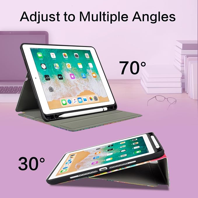 Vimorco for iPad Air 3rd Generation Case Leather iPad Pro 10.5 inch Cover | for iPad 9th/8th/7th Generation Case 10.2 Inch with Pocket&ampPencil Holder&ampHand Strap&ampMulti-Angle Animal Party