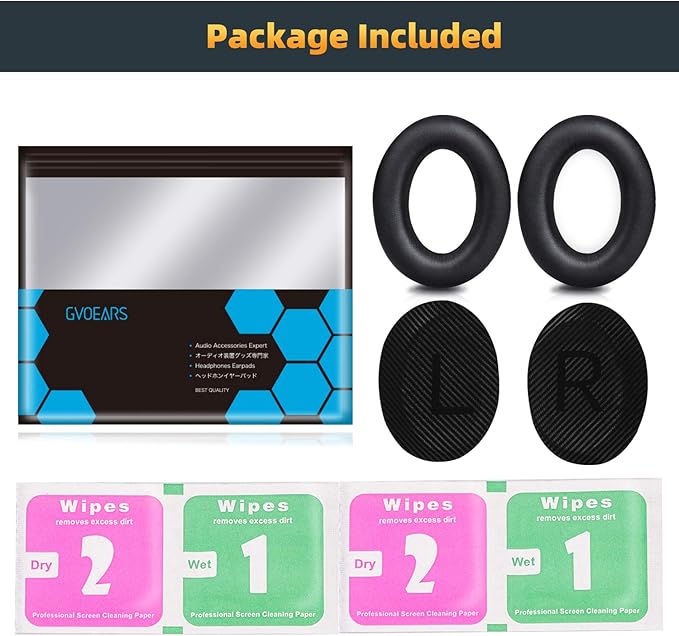 Premium Replacement Ear Pads for Bose QC35 & QC35ii Headphones Made by GEVO- Comfortable Adaptive Memory Foam and Extra Durable - Fits QuietComfort 35 & 35ii / SoundLink 1&2 AE（Over-Ear） (Black)