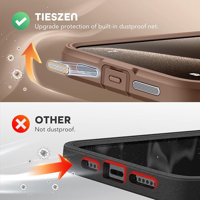 Magnetic for iPhone 15 Pro Max Case, Compatible with MagSafe, Built-in Privacy Screen Protector and Camera Protection, Anti Spy Full Body Dustproof Shockproof Hard Phone Case 6.7", Brown