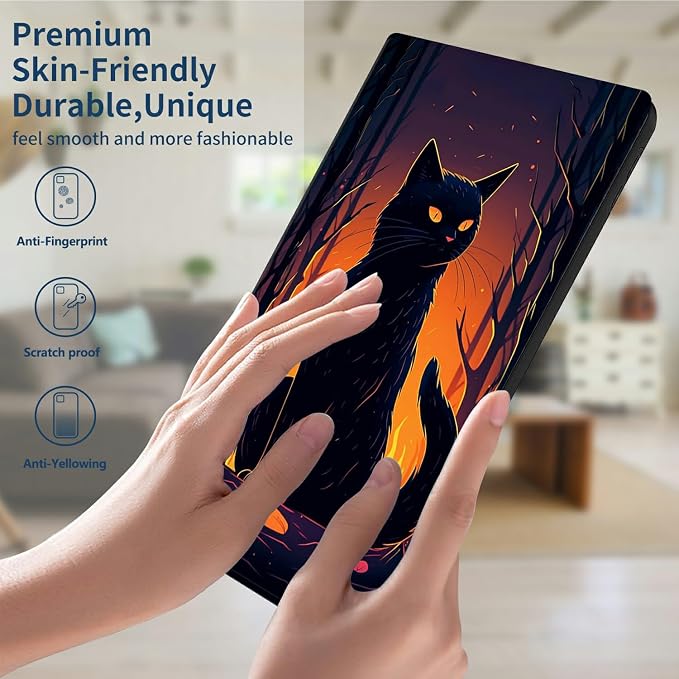 Slim Case for Amazon Kindle Fire Max 11 Case (13th Generation 2023 Release) 11 PU Leather Folio Stand Adjustable Smart Cover with Auto Wake/Sleep for Kindle Fire 11 TabletA American Flag Skull