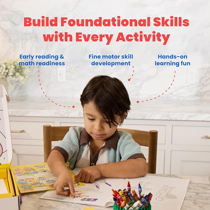 ABCmouse School Readiness Bundle – 4 Interactive Workbooks for Kids Ages 3+, Alphabet, Writing, Math & Scissor Skills, Perfect for Kindergarten Preparation, Includes Markers for Fun Learning