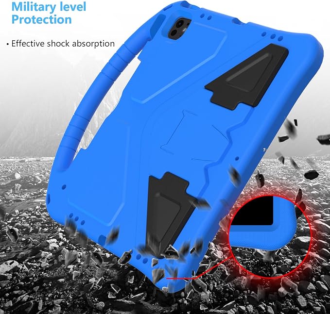 Dteck Kids Case for iPad 10.2 - Shockproof Rugged EVA Handle Stand Child Proof Case for iPad 9/8/7 Generation Black