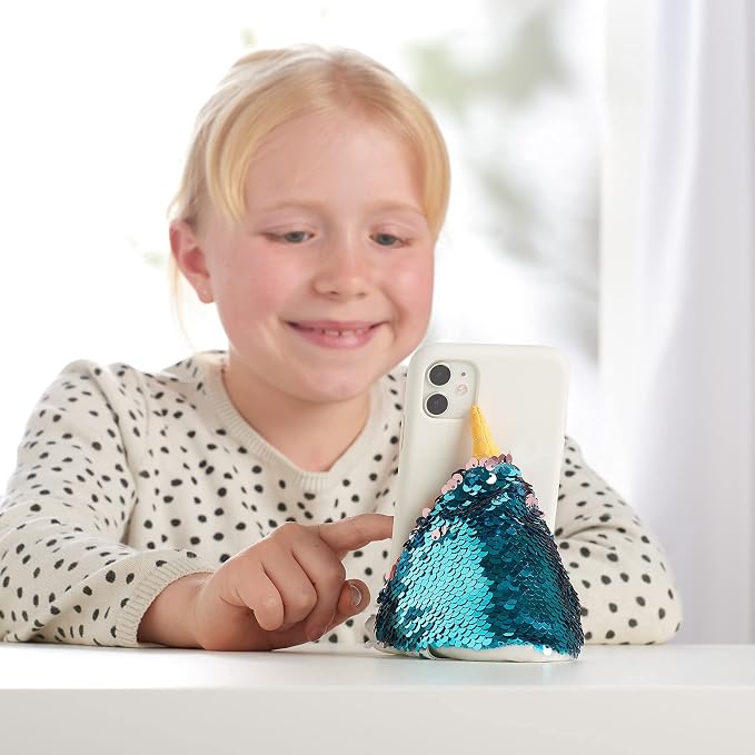 Plusheez Mobile Phone Holder | 2 in 1 Phone Stand with Micro Fibre Wipe | Screen Cleaner | Universal Phone Stand for Kids Children Adults | eReader/Kindle/Smartphone/Small Tablet Compatible (Bird)