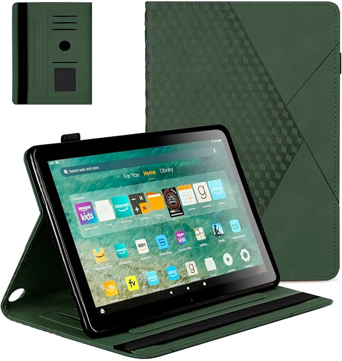 Premium Leather Folio Case for DM 10 Tablets (13th/11th Gen 2025/2023/2021) - Auto Wake/Sleep Multi-Angle Stand Card Slots &amp Military-Grade Protection(Black)