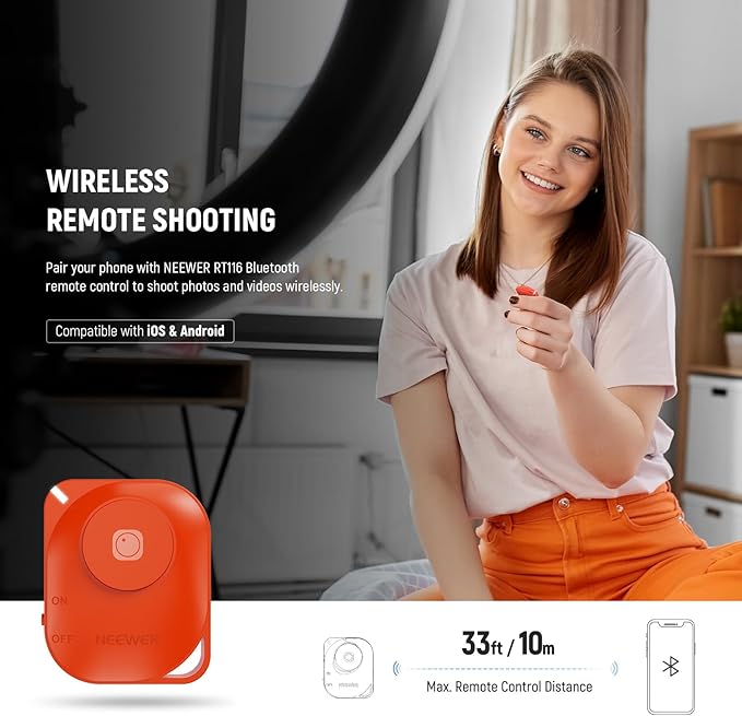 NEEWER 10" 20W LED Ring Light with Desk Stand Phone Holder for iPhone Laptop, Bi Color 2900K-7000K, USB C PD Input, CRI97+ 1660LX/0.5m, Selfie Makeup TikTok Recording Video Conference Lighting, RH10B