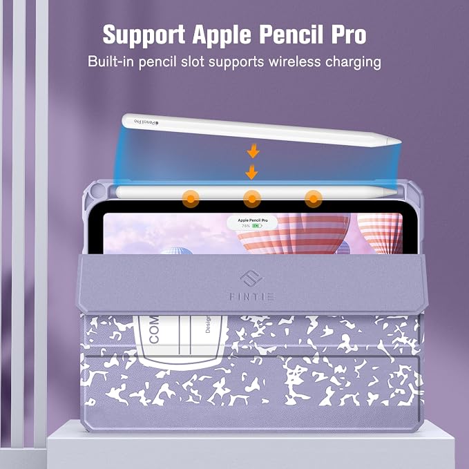 Fintie Clear Case for iPad mini 7th Generation (A17 Pro) / mini 6 8.3 | Slim Hybrid Shockproof Hard PC Back Cover Pencil Holder Viewing &amp Typing Angles Auto Sleep/Wake Black