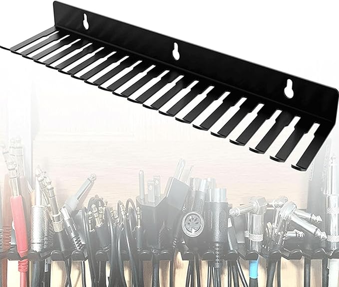 EINCORN Professional Grades Cable Storage Rack 20 Slot Wall Organizers for Guitar Sounds Video Wires Thick Carbon Steel Construction Workshop Cable Management