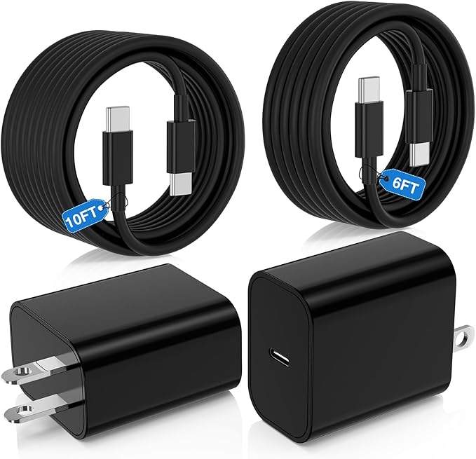 2Pack 65W USB C Charger Block Super Fast Charging Type C Wall Adapter with 3 Port 100W PD Quick Charging for Samsung Galaxy S26/S25 Ultra iPhone 17/16/15 Pro Max iPad Pro/Air &amp MacBook Pro/Air