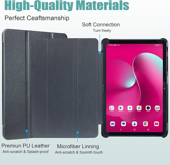 ACdream Case for T-Mobile Revvl Tab 2 10.1 Tablet 2025 Model:9185W(NOT FIT Revvl Tab 5G 10.36) with [Glass Screen Protector] Slim Lightweight Smart Shell Stand Cover Magnetic Feature Agave Green