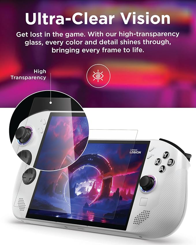Lenovo Legion Go Screen Protector - Ultra-Thin 0.33mm Protective Glass with 9H Hardness - Guards Against Drops Scratches and Scrapes - Easy Application High Transparency