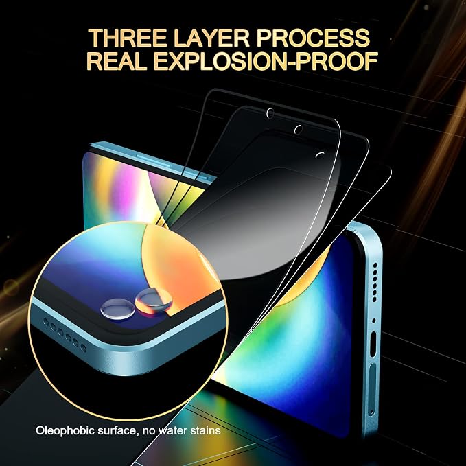 AKABEILA [3 Pack Privacy Screen Protector for Honor 100 5G Privacy Glass Full Coverage Anti Spy Tempered Glass Protective Film