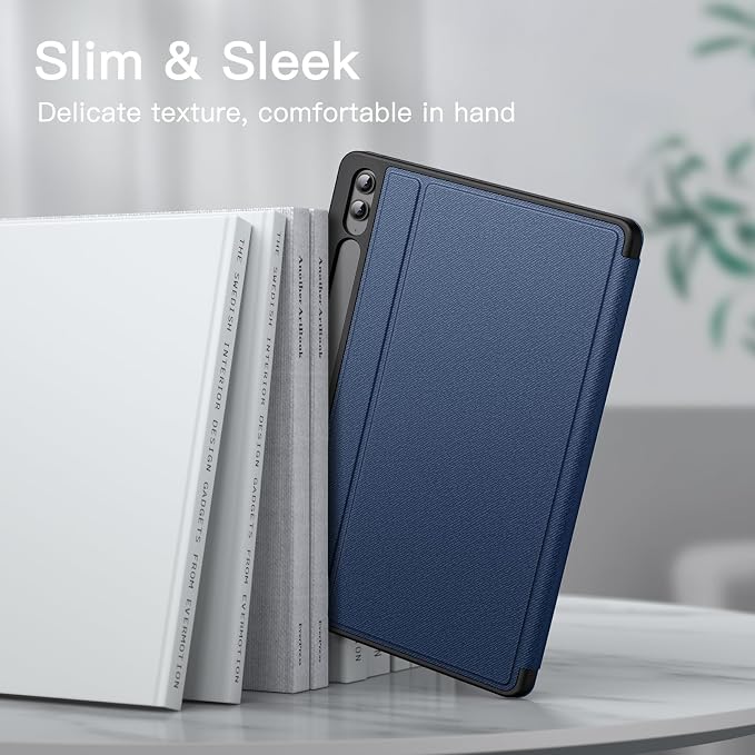 JETech Case for Samsung Galaxy Tab S9 FE+ / S9 FE Plus 12.4-Inch with S Pen Holder Slim Folio Stand Protective Tablet Cover Multi-Angle Viewing (Black)