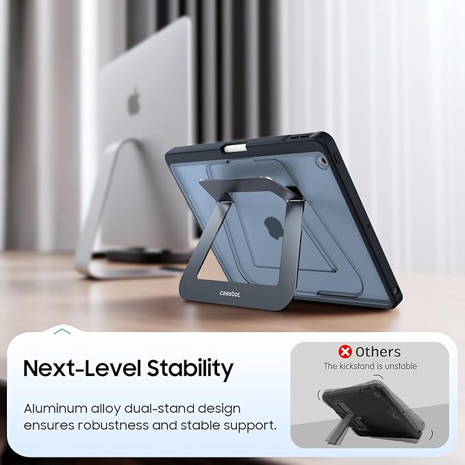 Fintie Shockproof Case for iPad 9th / 8th / 7th Generation 10.2 Inch | Slim Frosted Hard Back Cover Multi-Angle Viewing Built-in Kickstand &amp Pencil Holder Anti-Scratch Black