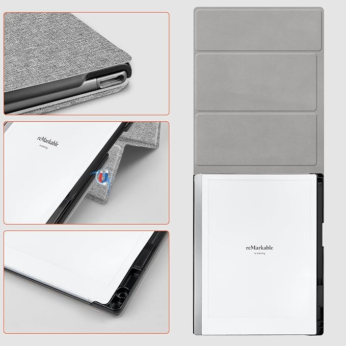 Case for Remarkable 2 Paper Tablet 10.3 2020 ReleasedLightweight and Hard Back Shell Protective Book Folio Cover with Built-in Pen HolderComes with Remarkable 2 Pen Tips.