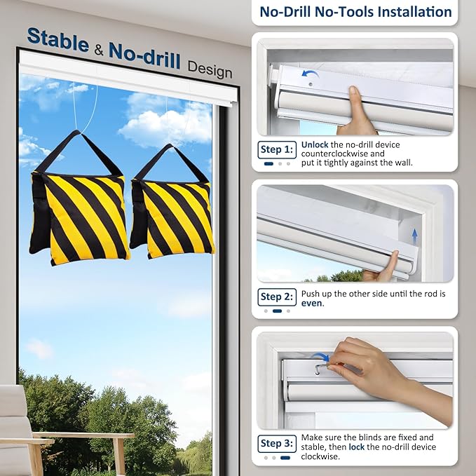 MANSNIX Smart Motorized Blinds with Remote, Cordless No-Drill Automatic Roller Shades, Blackout Electric Blind for Windows, Grey, 35.5 x 72